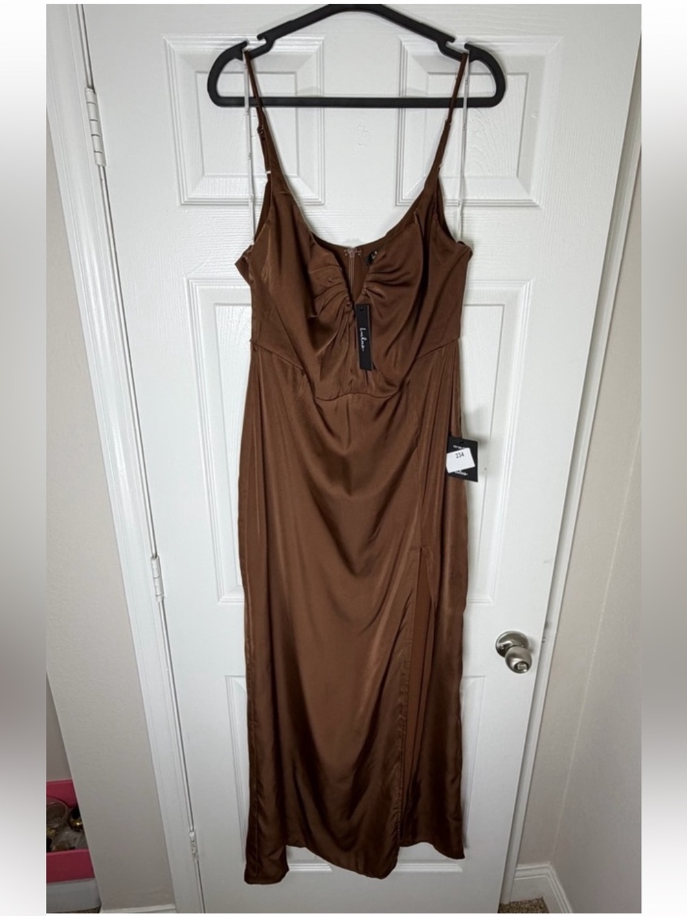 Lulu's Chocolate Brown Maxi Dress NWT